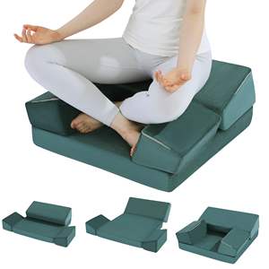 Ensemble d'oreillers de méditation en mousse avec coussins <span class=keywords><strong>pour</strong></span> genoux, tapis de yoga <span class=keywords><strong>pour</strong></span> s'asseoir au sol, coussin zafu de soutien des hanches <span class=keywords><strong>pour</strong></span> adultes - Product Image 1