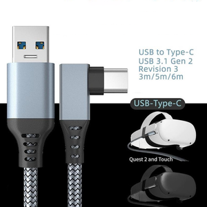 Cavo USB a Type C VR Link 3m Intrecciato in Nylon Ricarica Rapida 3A Connessione Stabile per Oculus Quest 1 2 Meta Quest Pro Visore VR - Product Image 3