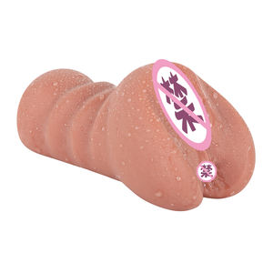 Godet de <span class=keywords><strong>masturbation</strong></span> double orifice, type 'Airplane Cup', marron, avec effet gorge profonde 3D, élastique, inodore et réaliste pour simulation orale - Product Image 3