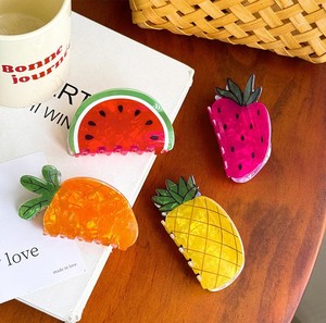 Pinzas de Pelo Coreanas, Accesorios para el Cabello, Pinza de Pelo Acrílica con Diseño de Frutas y Verduras, Fresa - Product Image 6