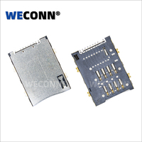 WECONN WL-SIM193-09A-NA0 Connecteur de carte SIM 8 broches + 1 H=1.93mm avec interrupteur de détection Push-Push et connecteur à broches personnalisable