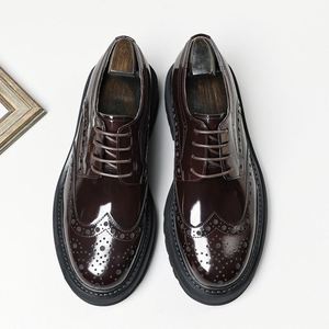Nuevos Zapatos Formales Casuales de Negocios con Cordones y Punta Cuadrada de Cuero Genuino para Hombre, Transpirables, Antideslizantes y Ligeros para Otoño - Product Image 4