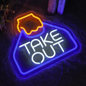 Take Out Letreros Neon LED indoor hanging ambient light shop <b>sign</b> wall decoration light entrance indicator light luminous <b>sign</b> - Product Image 6
