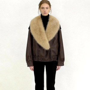 Jancoco - Chaqueta Corta <span class=keywords><strong>de</strong></span> Piel Sintética para Mujer, Color Marrón Oscuro, Estilo Casual para Otoño e Invierno - Product Image 2