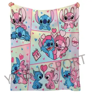 Custom Printed Kt Cat Mother's Day Best Gifts Cartoon Animal Stitch Customized Names Flannel Fleece Blankets For Mama Mom