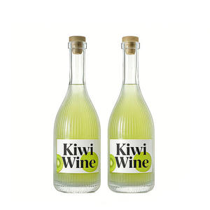 Étiquettes personnalisées 100ml 250ml 350ml 500ml Bouteille <span class=keywords><strong>de</strong></span> vin en verre givré transparent à rayures verticales avec <span class=keywords><strong>bouchon</strong></span> en liège - Product Image 6