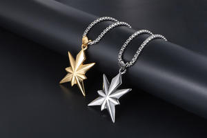 Pendentif porte-bonheur en acier inoxydable, couleur or 18K, pour Couple, collier pour amoureux, bijoux - Product Image 4