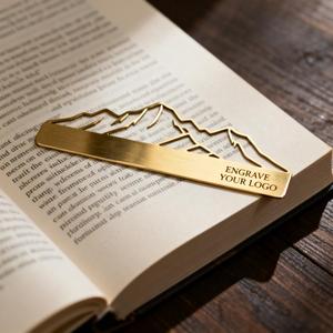 Cá nhân OEM Chất lượng cao Brass Mountain Shape Bookmark bán buôn số lượng lớn đặt hàng khắc logo Brass cảnh quan tự nhiên Bookmark - Product Image 1