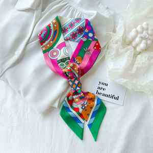 Spring Summer New Versatile Modern Style Neck Scarf Fashion Band <b>Bow</b> Ribbon for Hair and Bag Decoration - Product Image 4