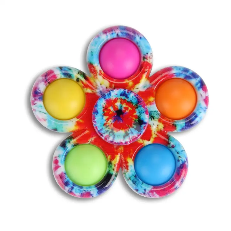 Push Popper Tie Dye Simple Dilmpele Fidget Toys Bubble Popper Sensory Toy Fidget Spinners with bubbles