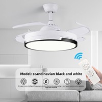 Ventilateur de plafond en métal avec télécommande, 6 vitesses, LED à intensité variable, design moderne et minimaliste pour chambre et salon