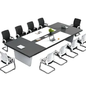 Meja furnitur kantor meja pertemuan mewah kayu model baru untuk ruang pertemuan kamar papan meja kemasan tinggi terintegrasi modern