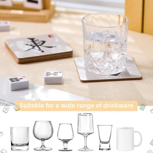 Divertidos Posavasos de Madera con Diseño de Mahjong, Juego de 4 Posavasos con Caracteres Chinos (Oriente, Sur, Oeste, Norte) para Amantes del Juego de Mahjong, Regalo Decorativo - Product Image 4