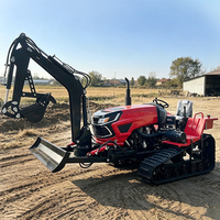 Tracteur chenillé diesel 50 CV en gros pour l'agriculture, machine à chenilles en caoutchouc pour l'exploitation agricole, les vergers, les rizières et les terrains humides