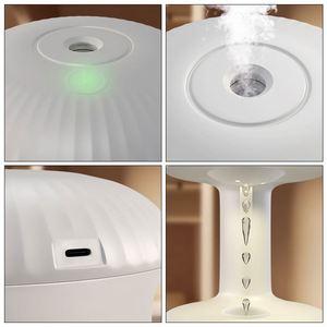 Custom Mini <b>USB</b> Air Humidifier Portable Home Use White Ultrasonic Anti Gravity Aroma Diffuser with <b>Night</b> <b>Light</b> - Product Image 5