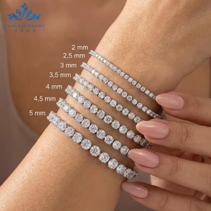 Bracelet tennis pour homme en or blanc 10k 14k brillant, diamants de laboratoire DEF VVS, chaîne à maillons de luxe, cadeau de fiançailles ou de mariage - Product Image 1