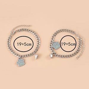 Magnetic Attract <b>Couple</b> <b>Bracelets</b> for Men Women Lover Mutual Stainless Steel <b>Bracelets</b> Luminous Paw Pendant with Heart <b>Bracelet</b> - Product Image 4