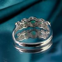 Серебряное кольцо 925 пробы, элегантное, с двухцветным покрытием и натуральным изумрудом, для женщин, на свадьбу, вечеринку, день рождения, в подарок