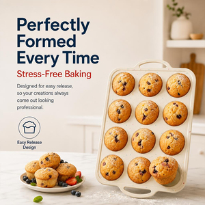 Ensemble de moules à pâtisserie en silicone antiadhésif résistant à la chaleur -40 ° C à 230 ° C Easy Release, qualité alimentaire, sans BPA, avec poignées, compatible lave-vaisselle - Product Image 2