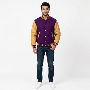 Chaqueta Varsity Personalizada al por Mayor con Diseño y Logotipo Personalizados, Ropa Casual de Cuero Genuino 100% Algodón Transpirable para Invierno - Product Image 1