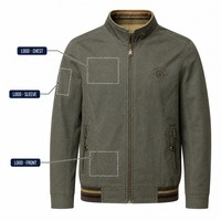 Veste de travail réversible personnalisée pour homme, 100 % coton, col montant, fermeture éclair, bordure côtelée, logo OEM, vente en gros, usine