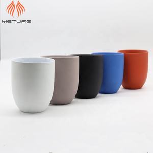 צנצנת נרות חימר צנצנות נרות סיטונאי אפור צבע מותאם אישית ריק קרמיקה 7 אוז צילינדר קישוט הבית מיכל נרות נורדי - Product Image 6