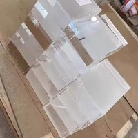 Bloc acrylique gravé au laser sur mesure avec logo transparent, épaisseur 10-60 mm, service de découpe disponible
