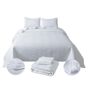 Ropa de cama de alta calidad para el hogar, 3 unidades, relleno de algodón, costura bordada, colchas de retazos, juego de colchas
