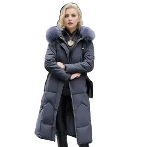 Womens Winter Coat 2023 Knee Length Slim Waist Trench Coats Winter Ladies Women Bubble Feather Coat