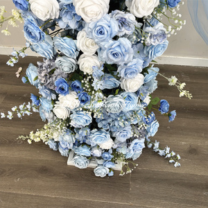 DKB - Fondo de Flores 5D Personalizado, Pilar de Flores Azul Bebé de 2 m + 0,8 m, Arreglo de Flores Artificiales para Decoración de Bodas - Product Image 5