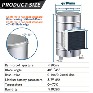 कम बिजली की खपत स्टेनलेस स्टील वर्षा निगरानी स्टेशन के लिए 12v12 मील लिथियम बैटरी के साथ सौर ऊर्जा - Product Image 3