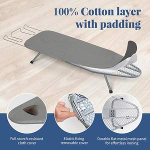 Tabla de Planchar Portátil Resistente al Calor, Plegable, Mini, con Soporte para Plancha, Multifuncional, Desmontable, con Perchero para Ropa - Product Image 3