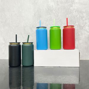 Bouteille isotherme en acier inoxydable de 16 oz, plaquée or, avec revêtement en poudre, 5 couleurs assorties, avec pailles et couvercle en PP colorés, pour gravure laser, expédiée depuis notre entrepôt aux États-Unis - Product Image 1