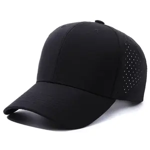 Cotton Baseball Hat Mesh Laser Hole Black Blue Waterproof Structured Hat