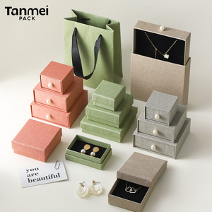 Recyclable Square Paper Jewelry Box for Necklaces and <b>Earrings</b> Luxury Display and <b>Gift</b> Packaging <b>Boxes</b> - Product Image 1