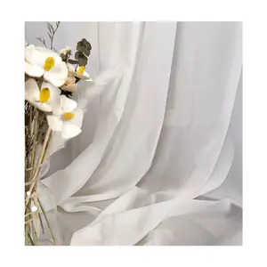 Bomar alta qualidade chiffon grommet cortina semi sheer voile branco sala cortinas luxo