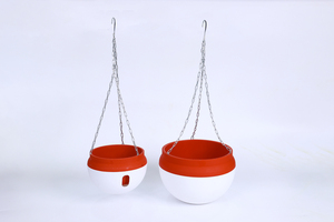 Panier suspendu rond en plastique PP, couleurs rouge, blanc, vert, avec 3 chaînes de suspension, grande taille, vente en gros - Product Image 3