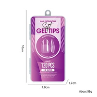 Nouvelles 120 pièces/boîte de faux ongles transparents semi-mats, courts, à couverture complète, ultra-fins, sans couture, en gel souple pour extension