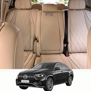 Fundas de Asiento Completas para Mercedes-Benz GLE350 Coupé 2021 -- Gris Plateado Perla con Beige - Product Image 1