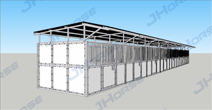 Painel de Estábulo Galvanizado Portátil para Cavalos Abrigo Temporário Porta de Painel de PEAD Estábulo Externo Portátil com Telhado - Product Image 5