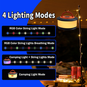 Directo de Fábrica, Cadena de Luces LED RGB+Blanco Cálido de 10 Metros, 2200mAh, Almacenamiento Rápido <span class=keywords><strong>20S</strong></span>, Lámpara de Camping, Luces RGB para Exteriores - Product Image 3