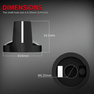 Kenop Kontrol Audio Gitar Plastik 6.35MM Diameter Lubang Poros <span class=keywords><strong>D</strong></span> 15MM*19MM Davies 1510 Clone dengan Berbagai Warna - Product Image 3