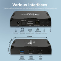 X96 Max Plus Ultra avec puce S905x4 11 8K double WiFi OTT TV Box 4 Go de RAM 64 Go de stockage Récepteur TV Android avec 5G