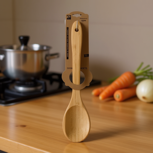Bamboo Soup Spoon 30Cm Natural Wood Kitchen Utensil - Product Image 2