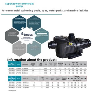 Pompe à eau de piscine résistante à la corrosion, à haute température, avec roulement efficace, moteur IE3, pour le traitement de la circulation du filtre - Product Image 1