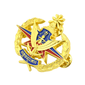 Épinglette de revers souple en métal émaillé pour femme, motif Aile <span class=keywords><strong>d</strong></span>'étoile avec ancre, Vietnam, avec placage <span class=keywords><strong>or</strong></span>, logo 3D - Product Image 1