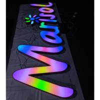 Letras Luminosas RGB Programables para Exteriores, Letrero Comercial Gigante, Letras LED Multicolores Programables, Letreros LED
