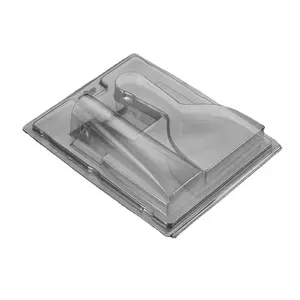定制CPE塑料翻盖盒一次性吸塑插入托盘，用于宠物手机平板电脑盒玩具和食品