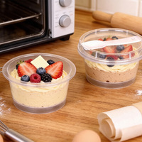 Gobelet en plastique jetable de qualité alimentaire de 120 ml pour dessert, mousse, yaourt, pudding, gâteau, avec couvercles et cuillère, emballage pour emporter