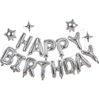 Bannière de ballons Joyeux Anniversaire rose et violet avec logo et lettres, décoration de fête en feuille d'aluminium, pentagramme, pour enfants, hommes, femmes, garçons, filles, réutilisable